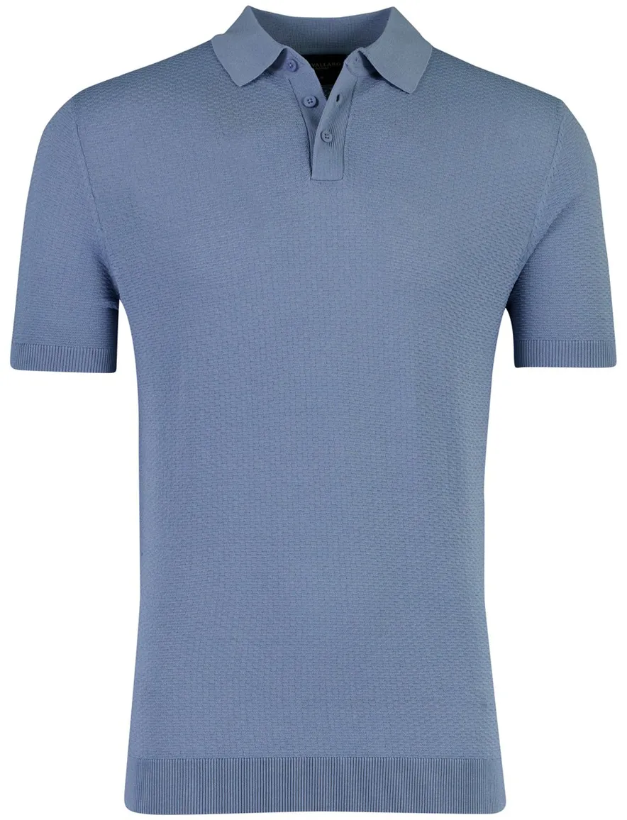 Cavallaro Milanio Polo blauw structuur