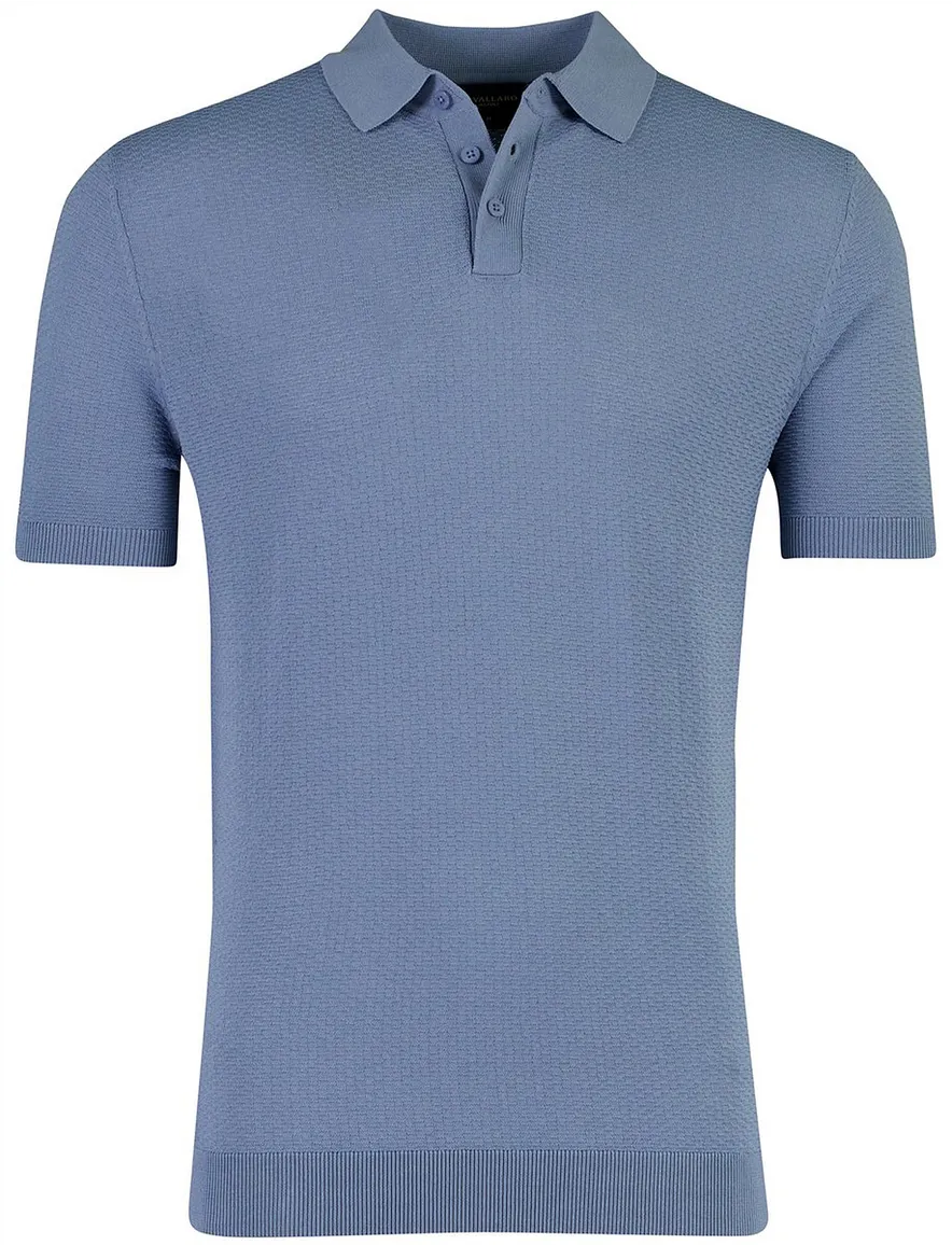 Korte mouw polo Cavallaro Milanio blauw 3 knoop