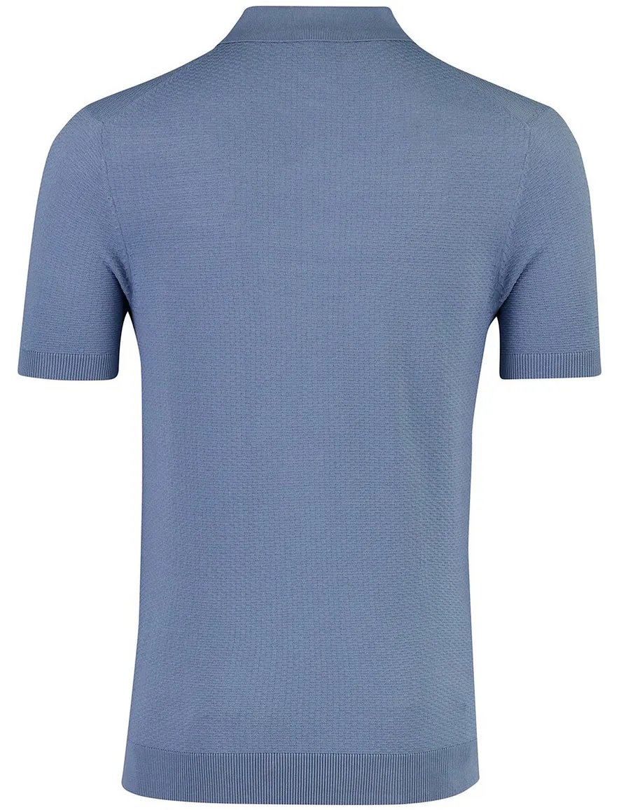Korte mouw polo Cavallaro Milanio blauw 3 knoop