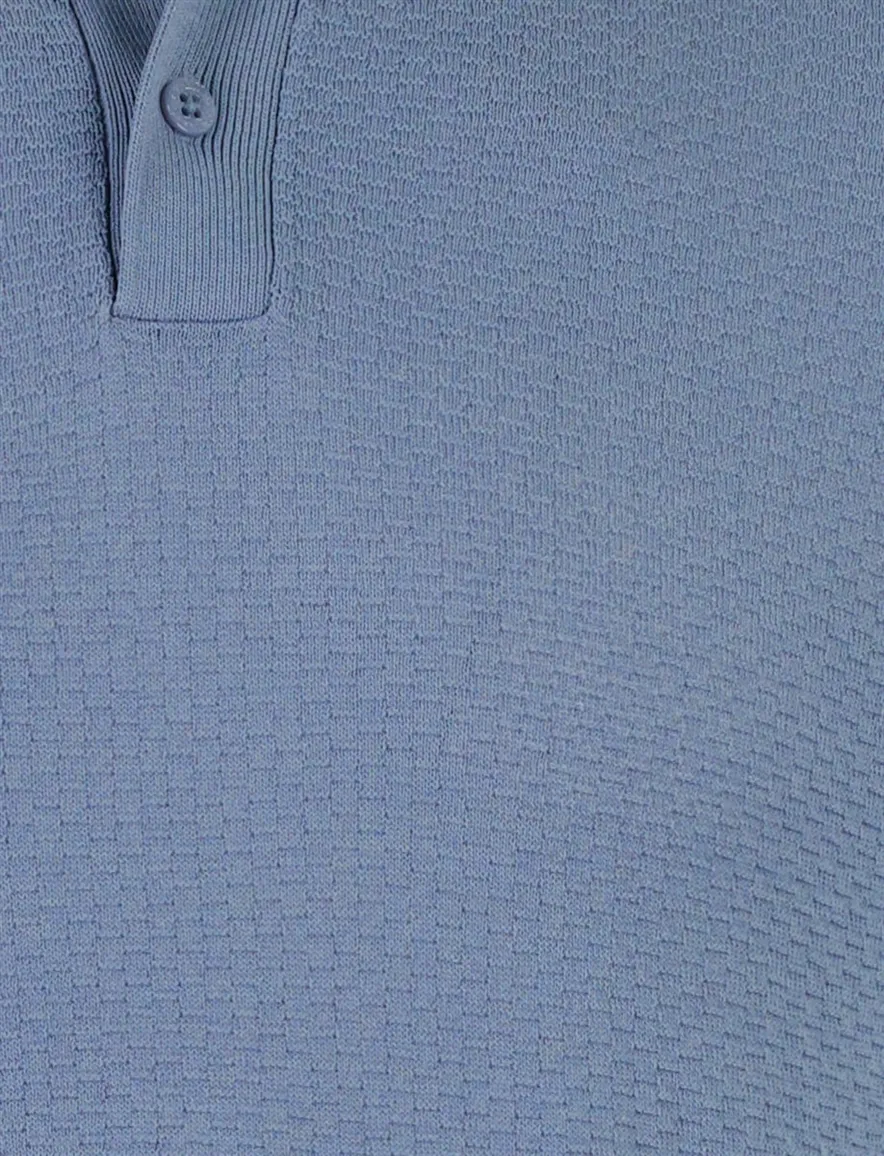 Cavallaro Milanio Polo blauw structuur
