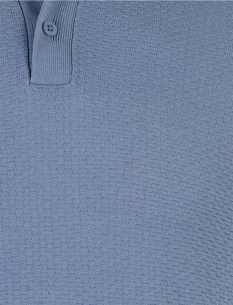 Korte mouw polo Cavallaro Milanio blauw 3 knoop