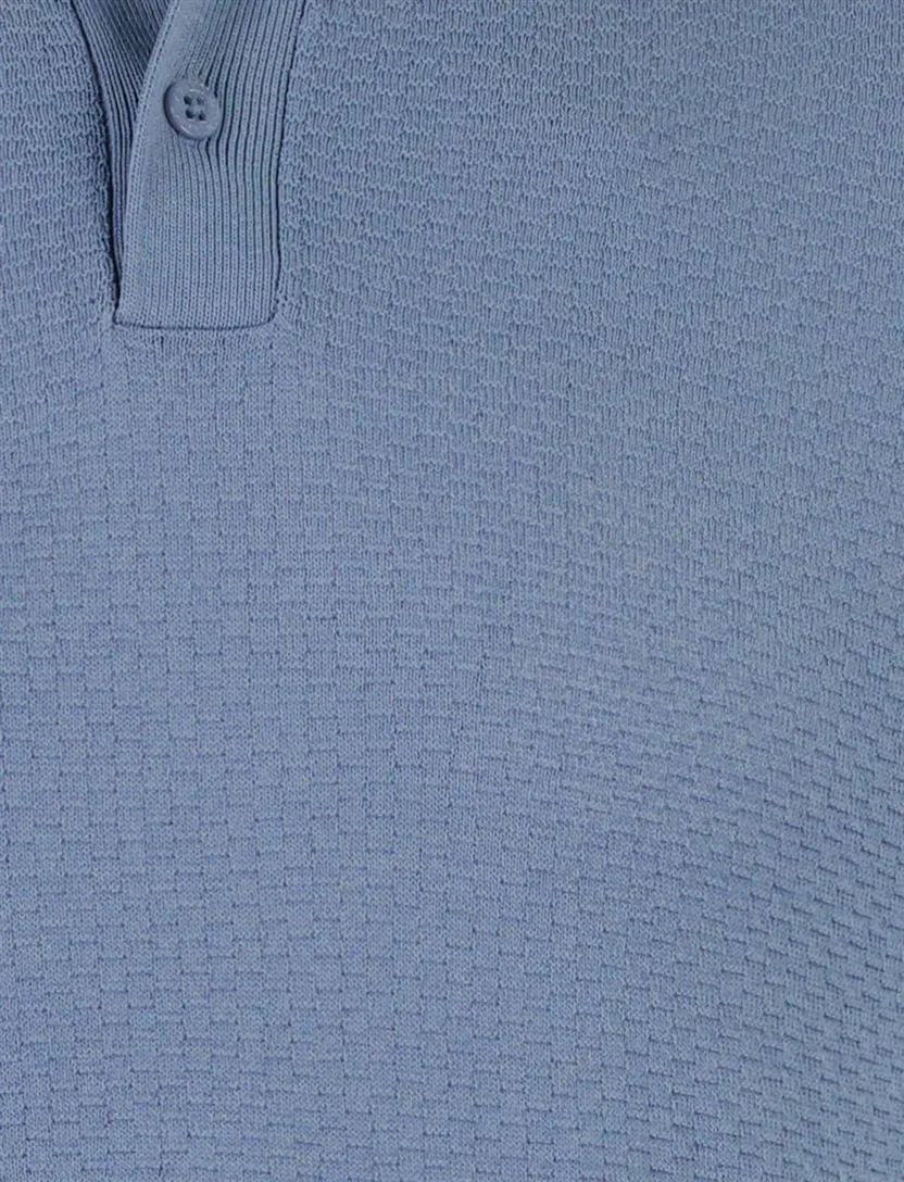 Polo korte mouw Cavallaro Milanio blauw gebreid