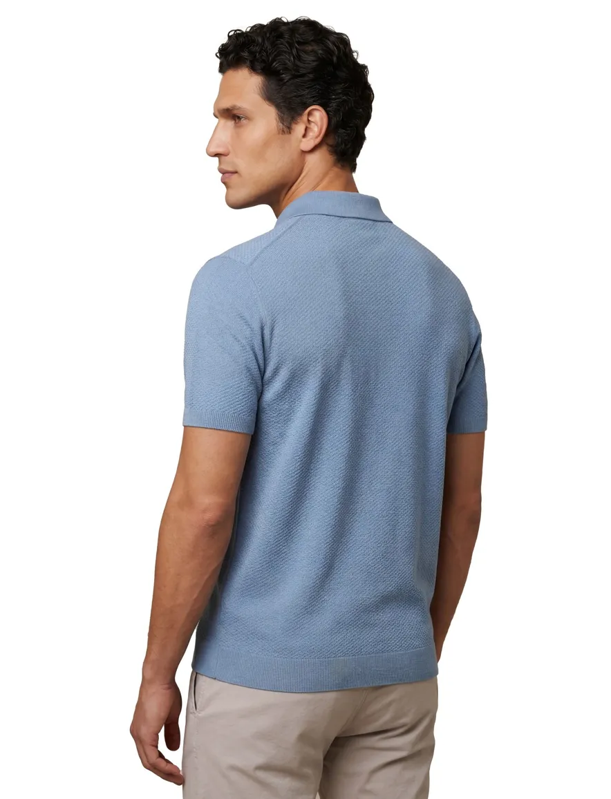 Cavallaro Milanio Polo blauw structuur