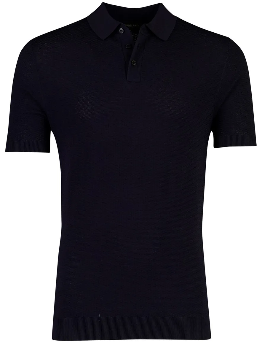 Korte mouw polo Cavallaro Milanio navy