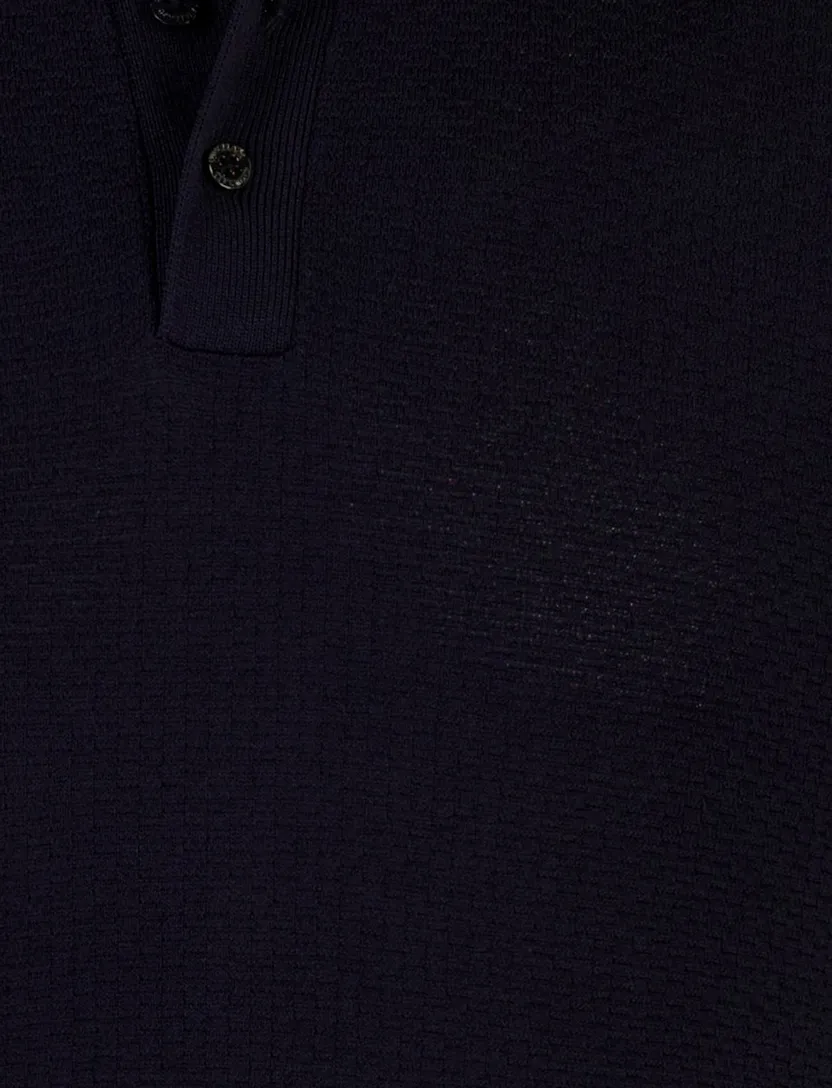 Polo korte mouw Cavallaro Milanio navy 3 knoop