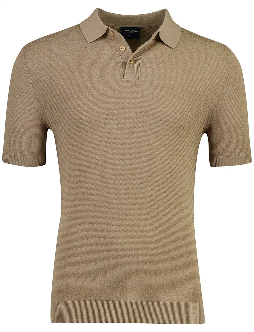 Cavallaro Milanio poloshirt knopen taupe