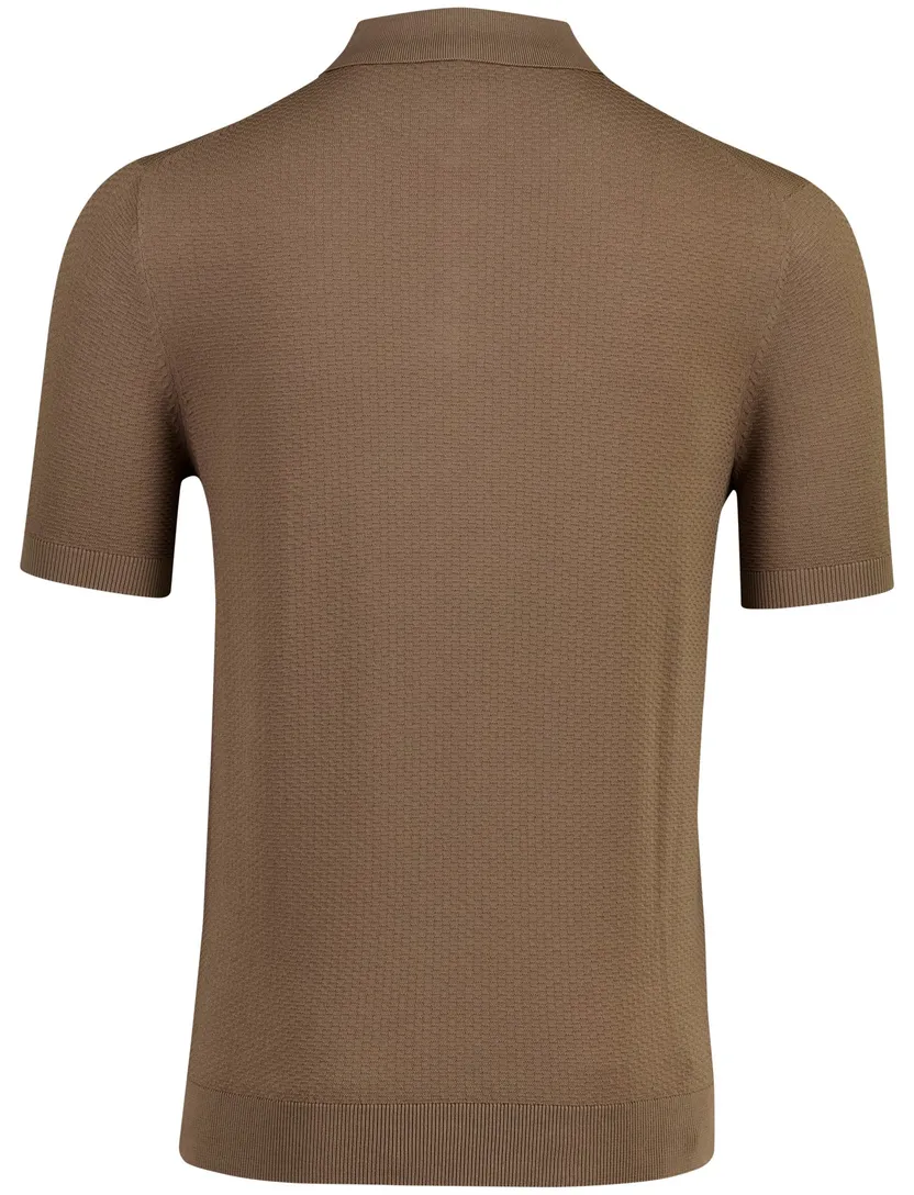 Bruine poloshirt Cavallaro effen
