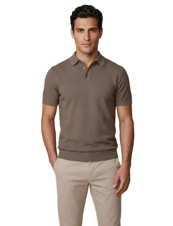 Cavallaro Milanio polo bruin textuur