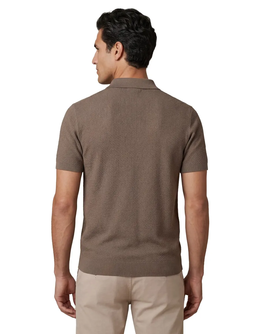 Poloshirt Cavallaro bruin effen