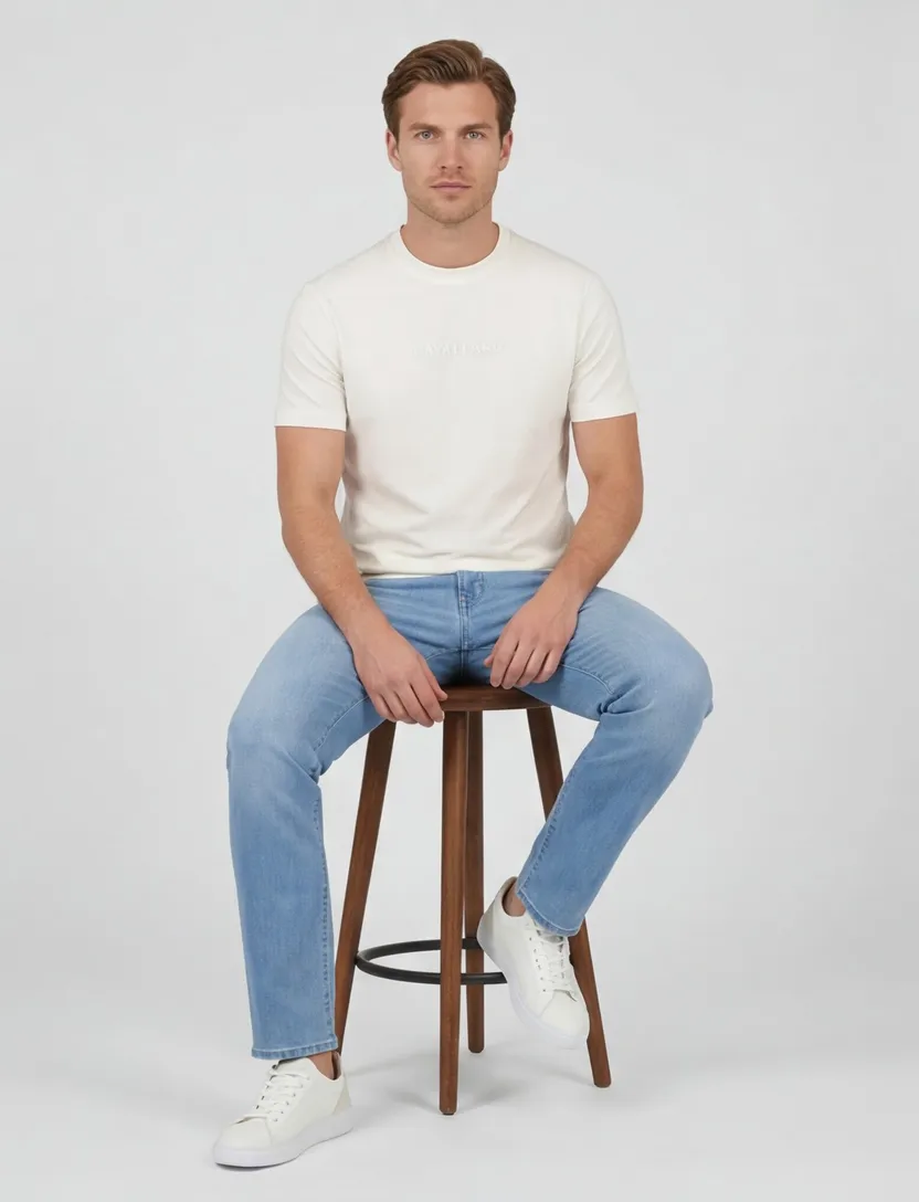 T-shirt Cavallaro Luvati Tee ronde hals wit