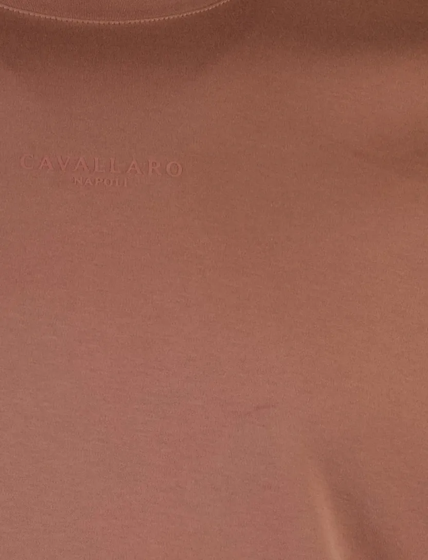T-shirt Cavallaro Luvati roze korte mouw slim fit
