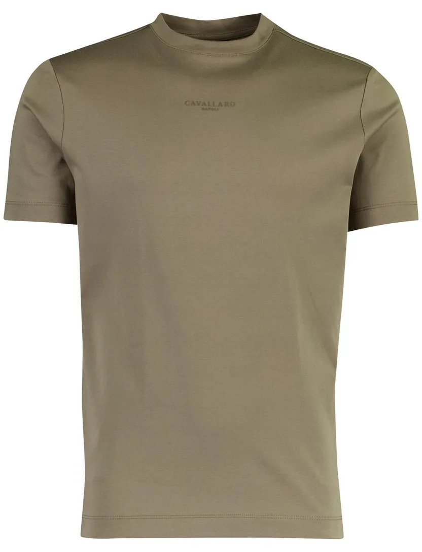 Taupe t-shirt Cavallaro Luvali korte mouwen
