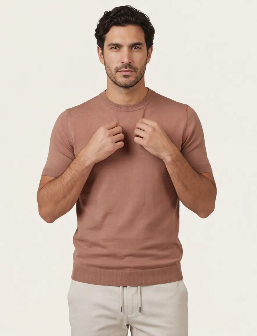Milo Tee T-shirt Cavallaro slim fit oranje