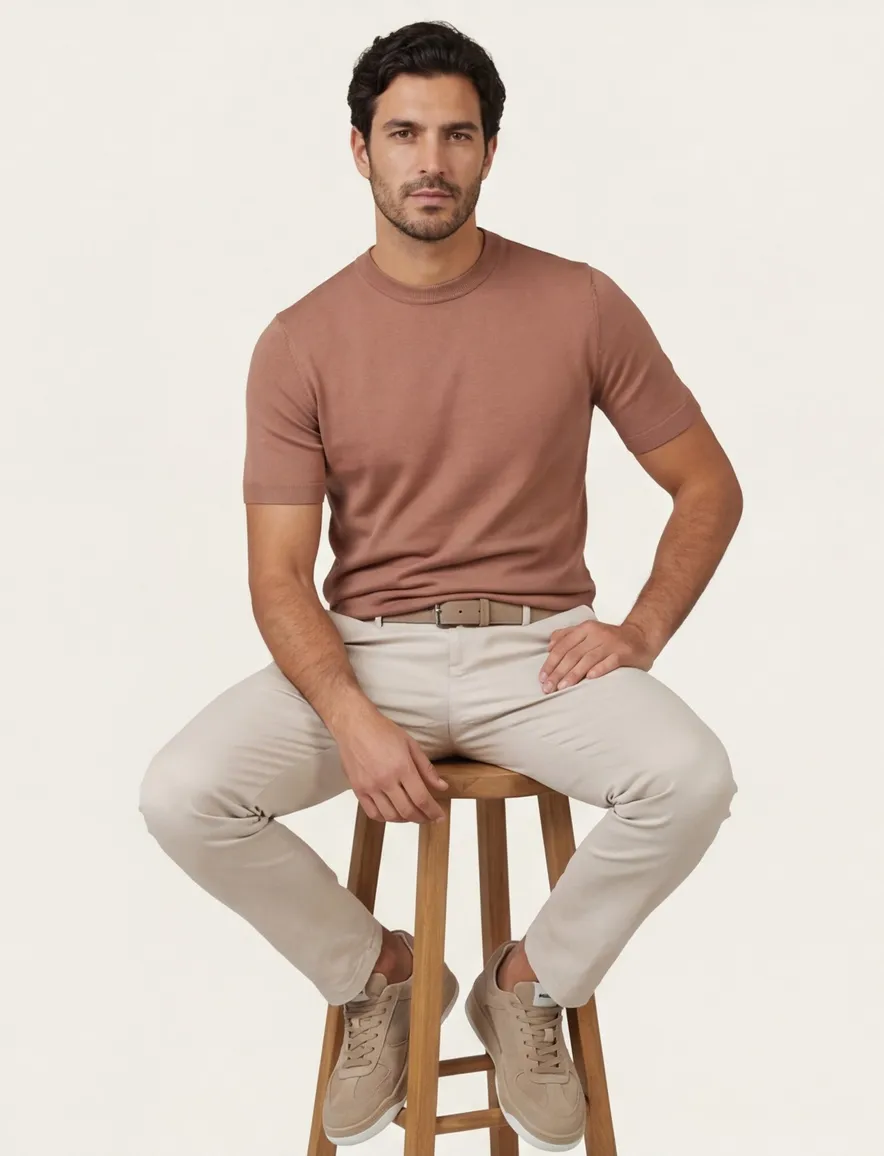 Milo Tee T-shirt Cavallaro slim fit oranje