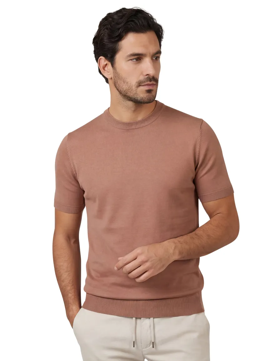 Milo Tee T-shirt Cavallaro slim fit oranje