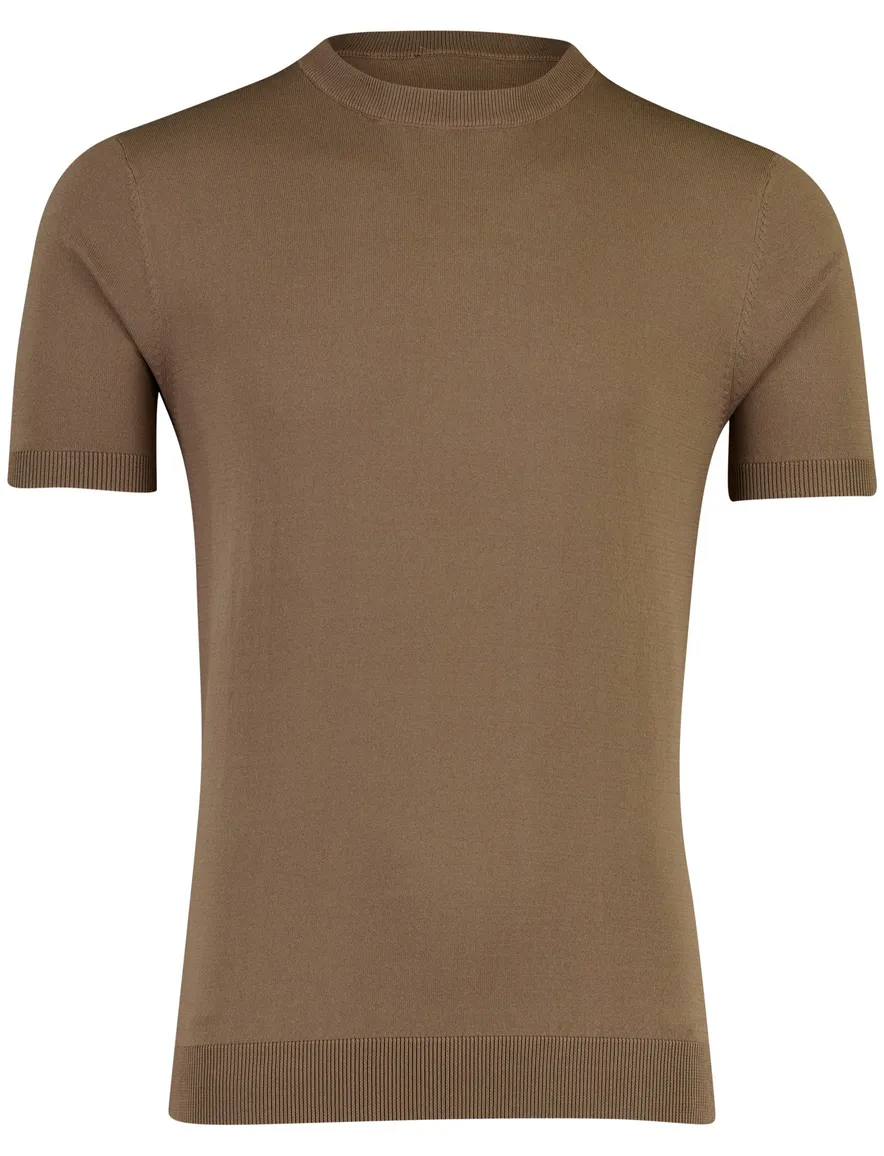 T-shirt Cavallaro ronde hals bruin viscose