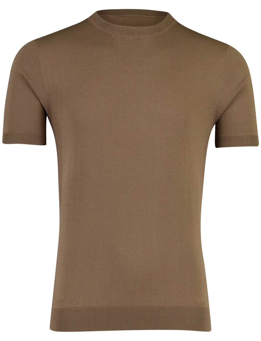 T-shirt Cavallaro ronde hals bruin viscose