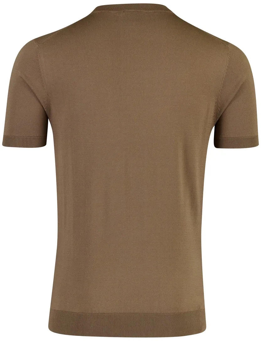 Bruine T-shirt ronde hals Cavallaro viscose