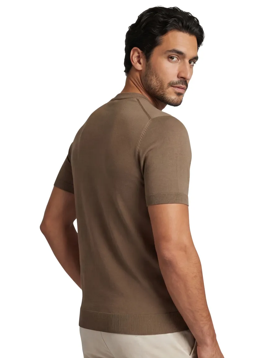 T-shirt Cavallaro ronde hals bruin viscose