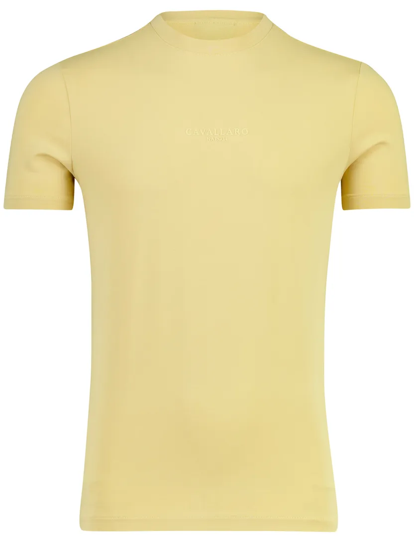 Geel t-shirt Cavallaro Bari Tee ronde hals katoen