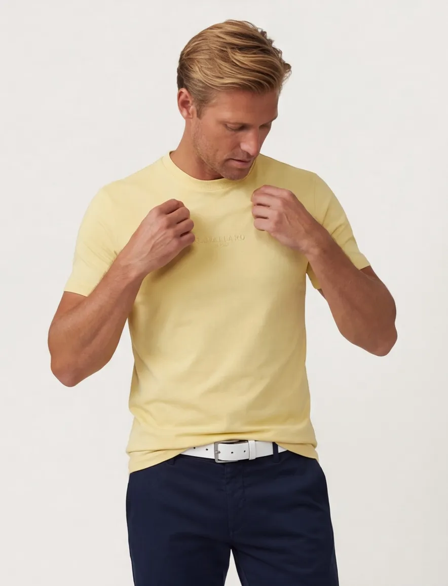 Cavallaro Bari Tee t-shirt geel korte mouw