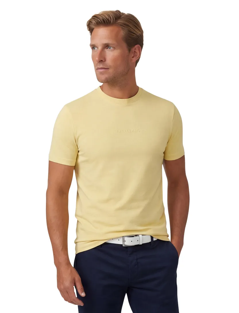 Geel t-shirt Cavallaro Bari Tee ronde hals katoen