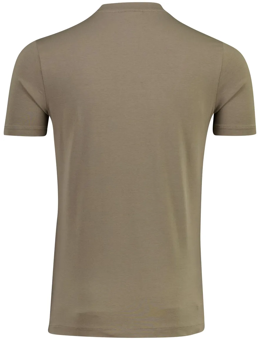 T-shirt Cavallaro Bari Tee ronde hals bruin katoen