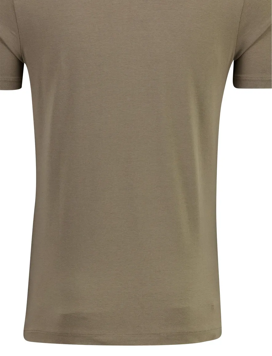 T-shirt Cavallaro Bari Tee ronde hals bruin katoen