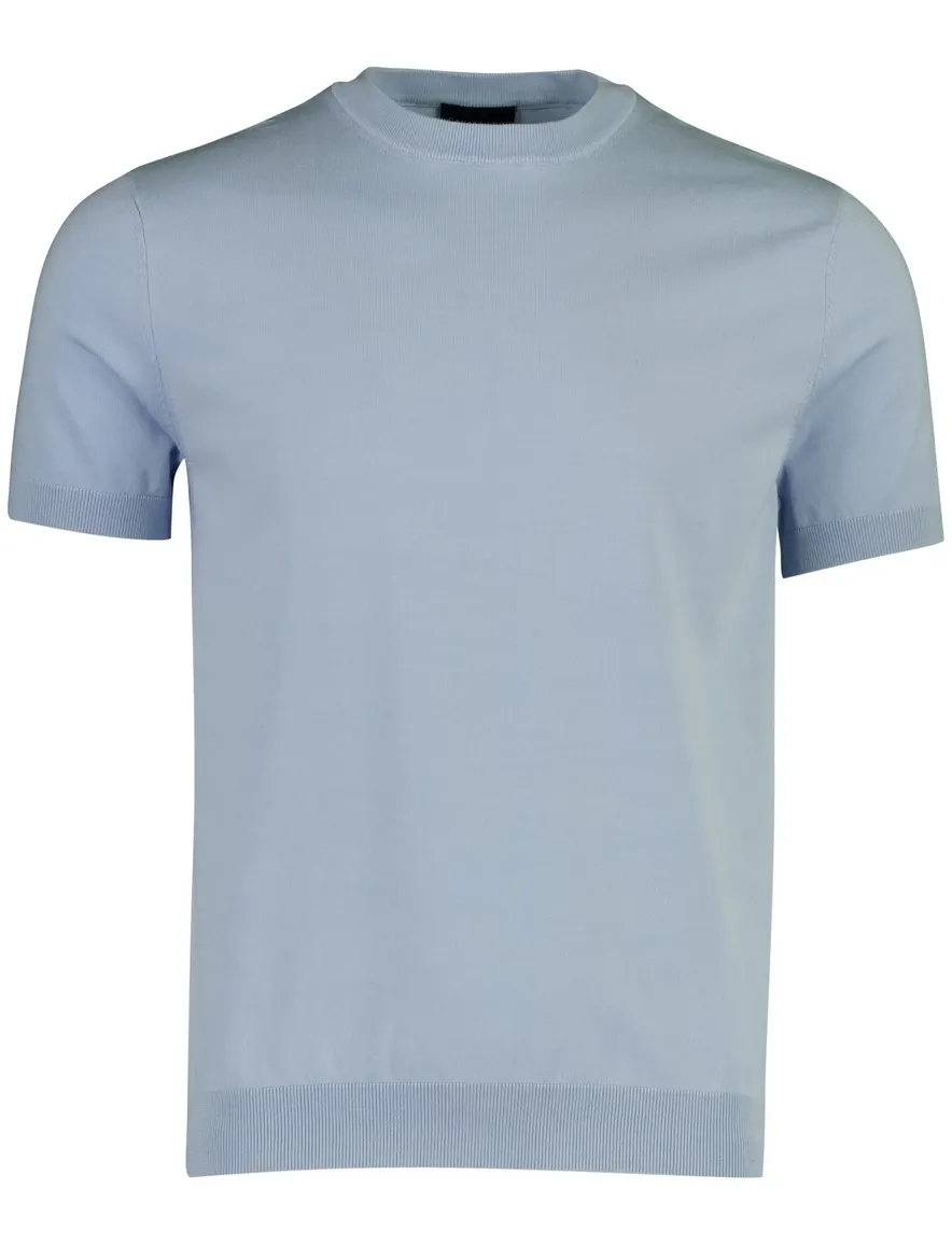 Cavallaro T-shirt lichtblauw effen met boord