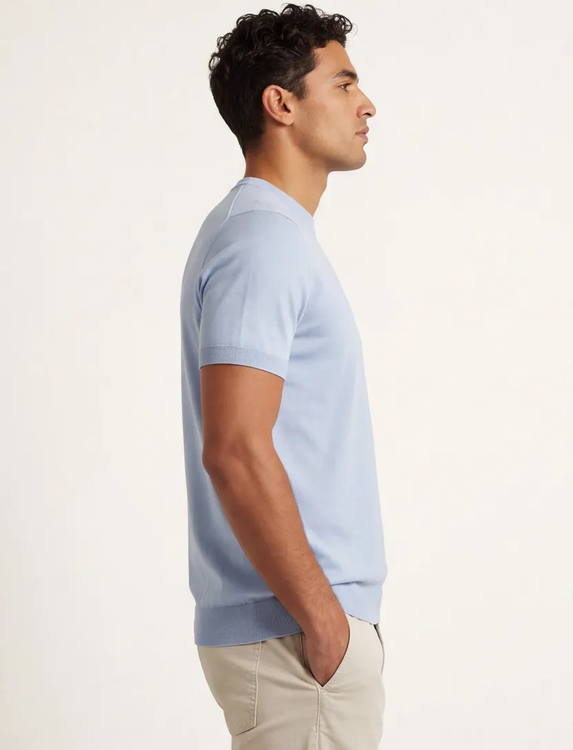 T-shirt ronde hals Cavallaro napoli lichtblauw