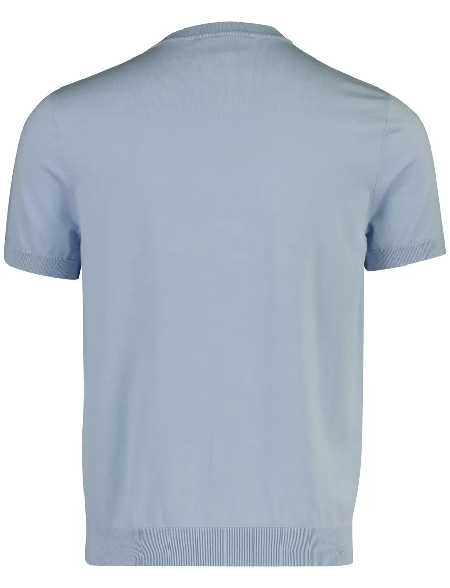 Cavallaro T-shirt lichtblauw effen met boord