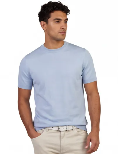 Cavallaro T-shirt ronde hals Cavallaro napoli lichtblauw