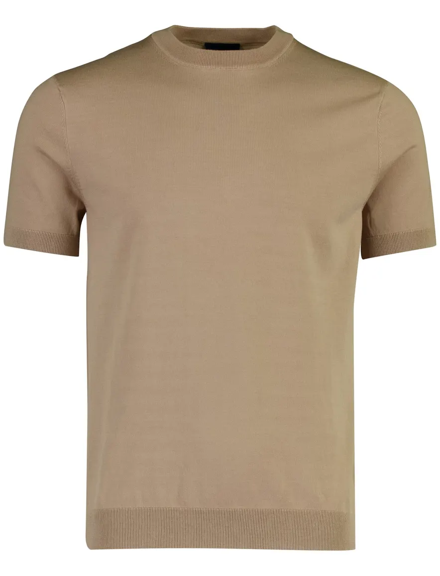 Cavallaro T-shirt beige Zalacio met boord