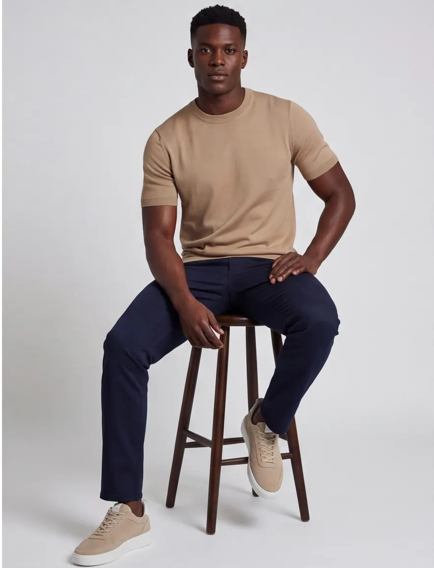 Cavallaro T-shirt beige Zalacio met boord
