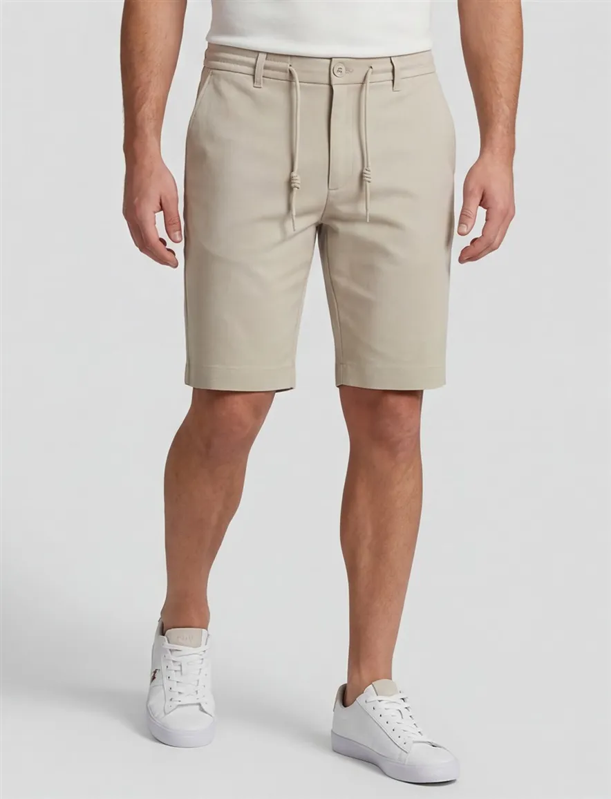 beige bermuda Cavallaro slim fit elastische band