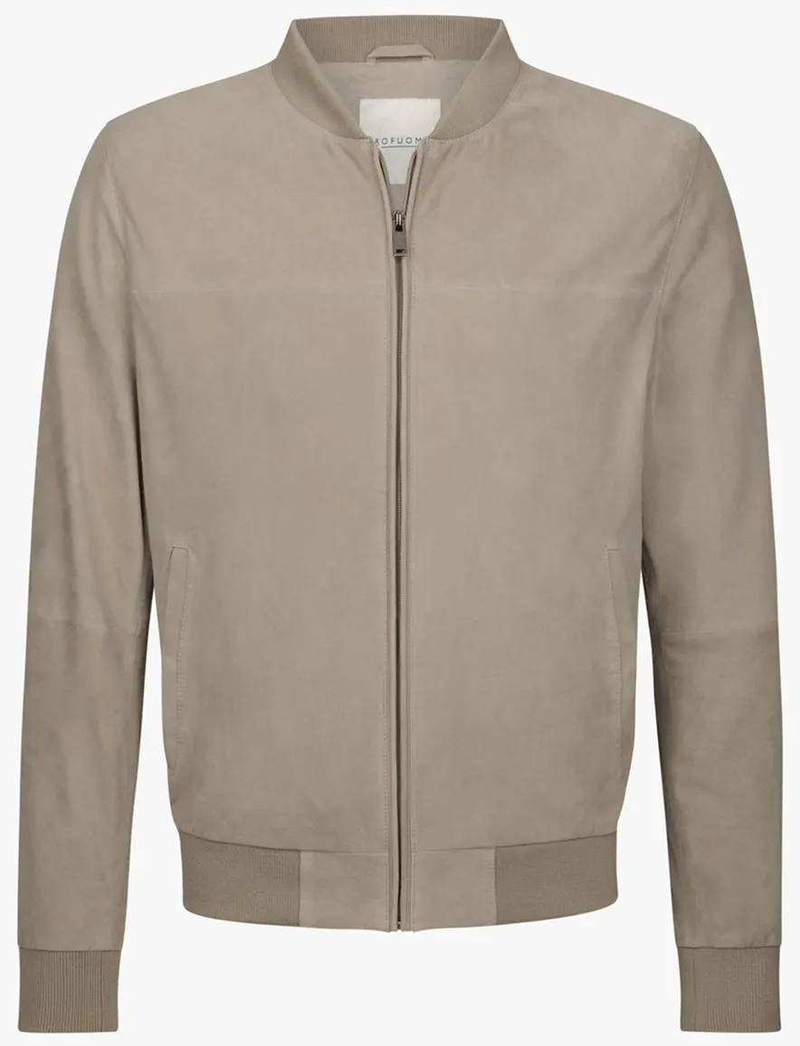 Profuomo beige suede leer jas