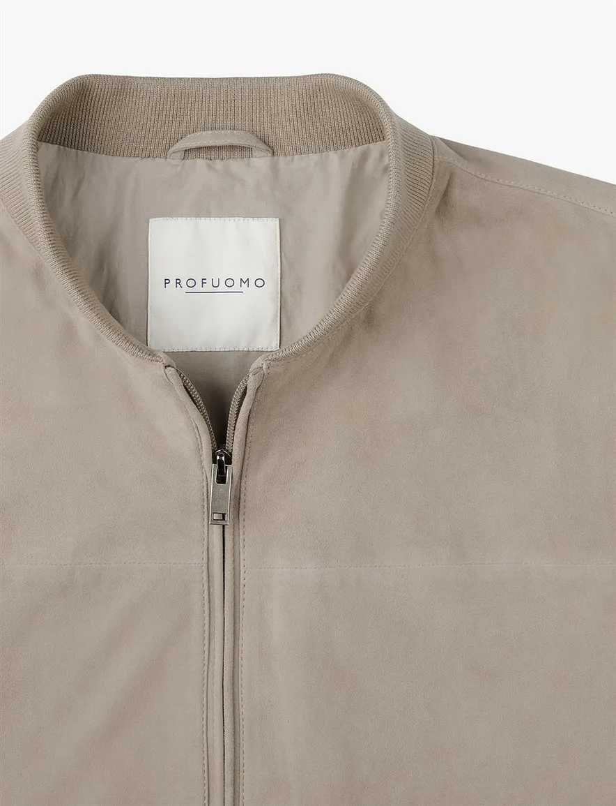 Profuomo beige suede leer jas