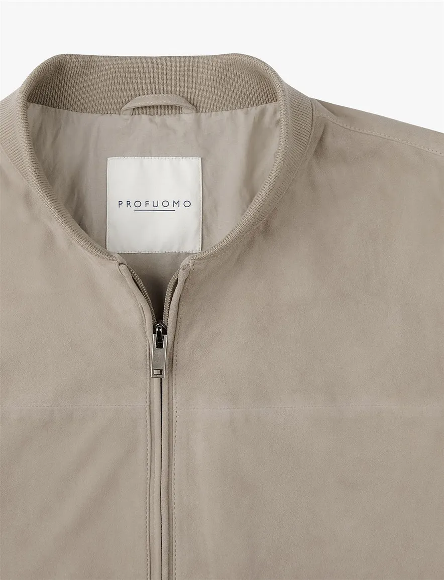 Profuomo beige suede leer jas