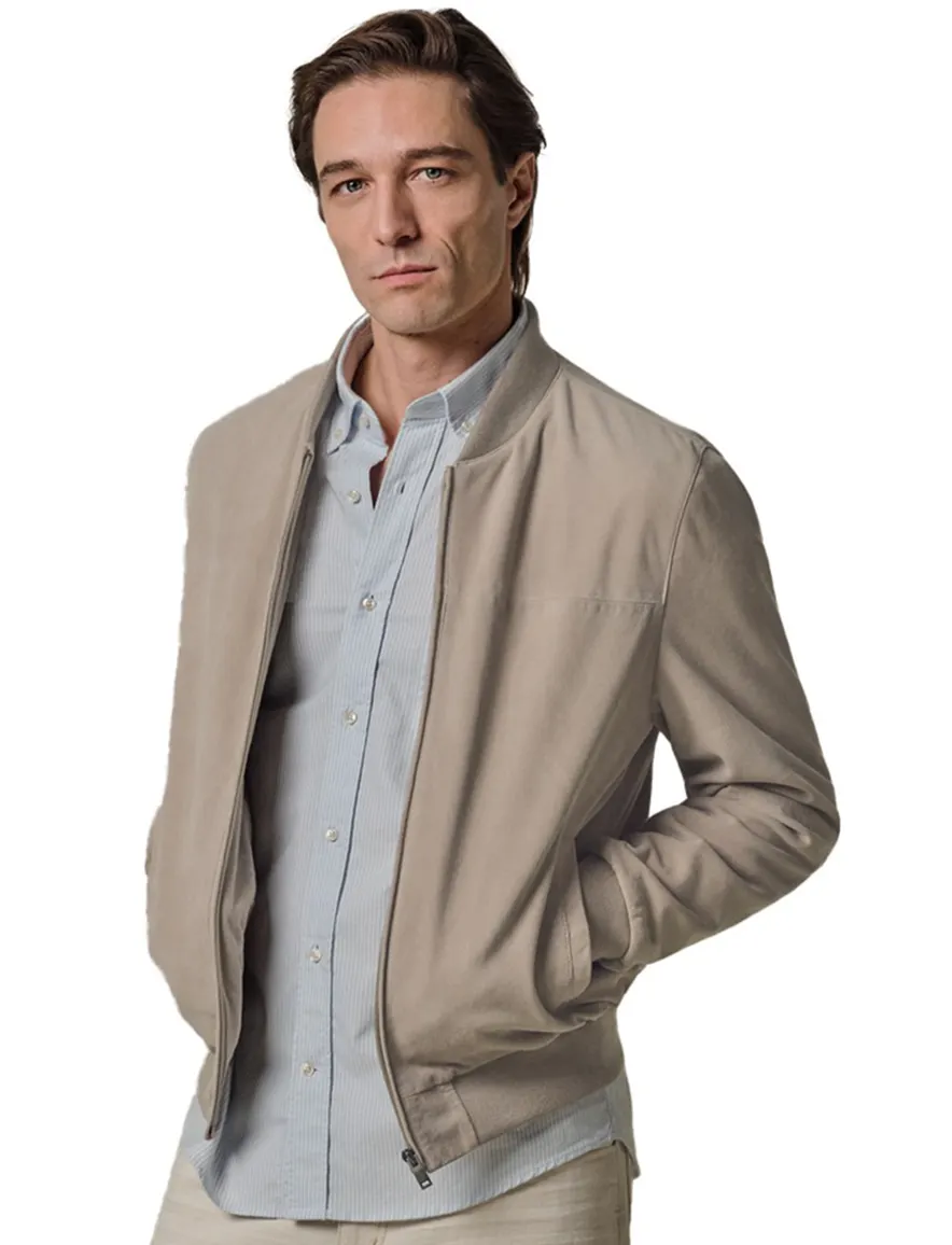 Profuomo beige suede leer jas