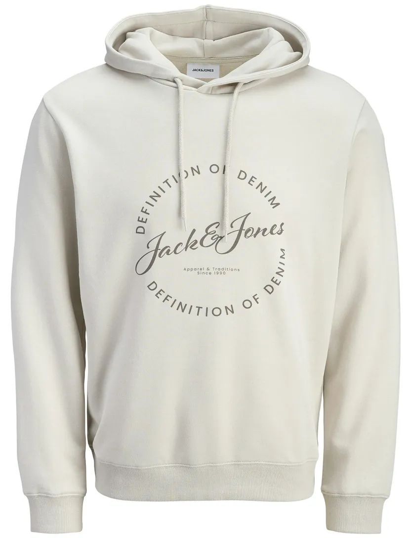 Jack & Jones Plus Size hoodie creme met opdruk