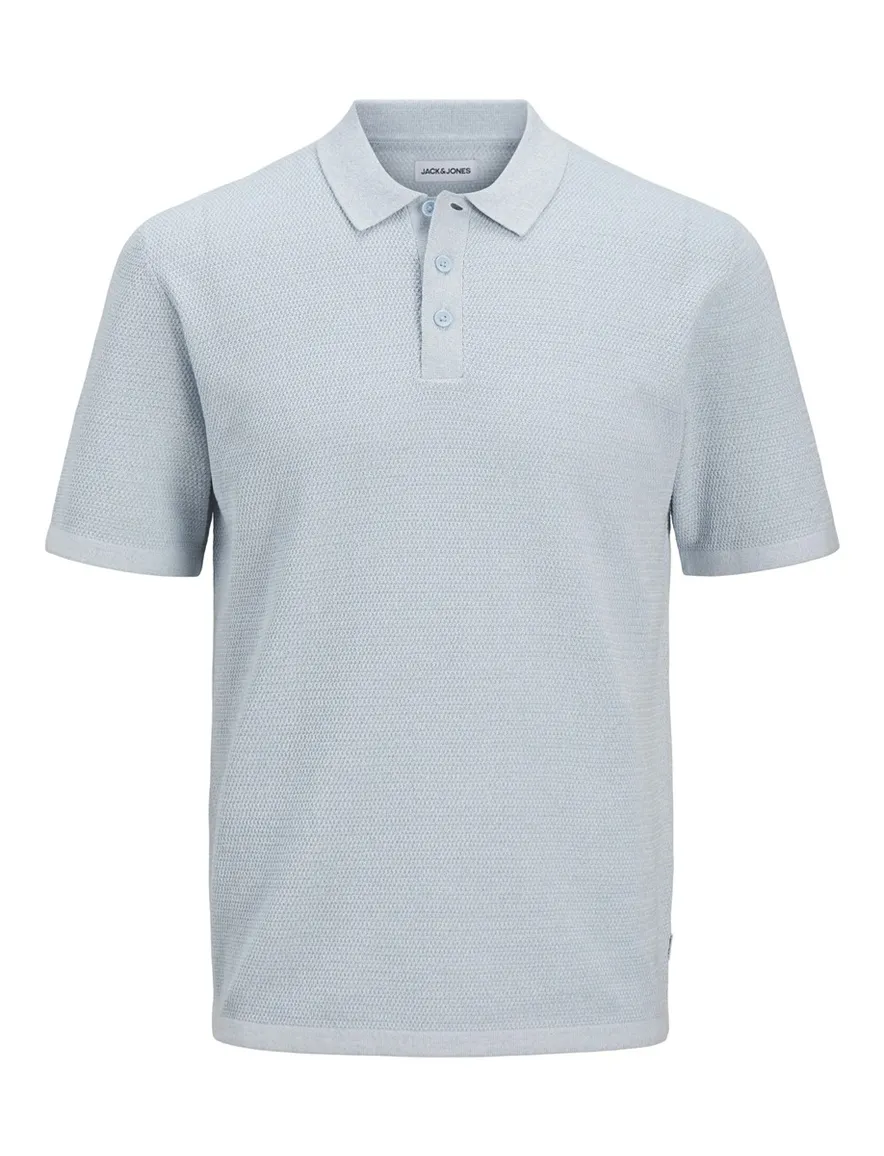 Poloshirt lichtblauw Jack & Jones Plus Size katoen