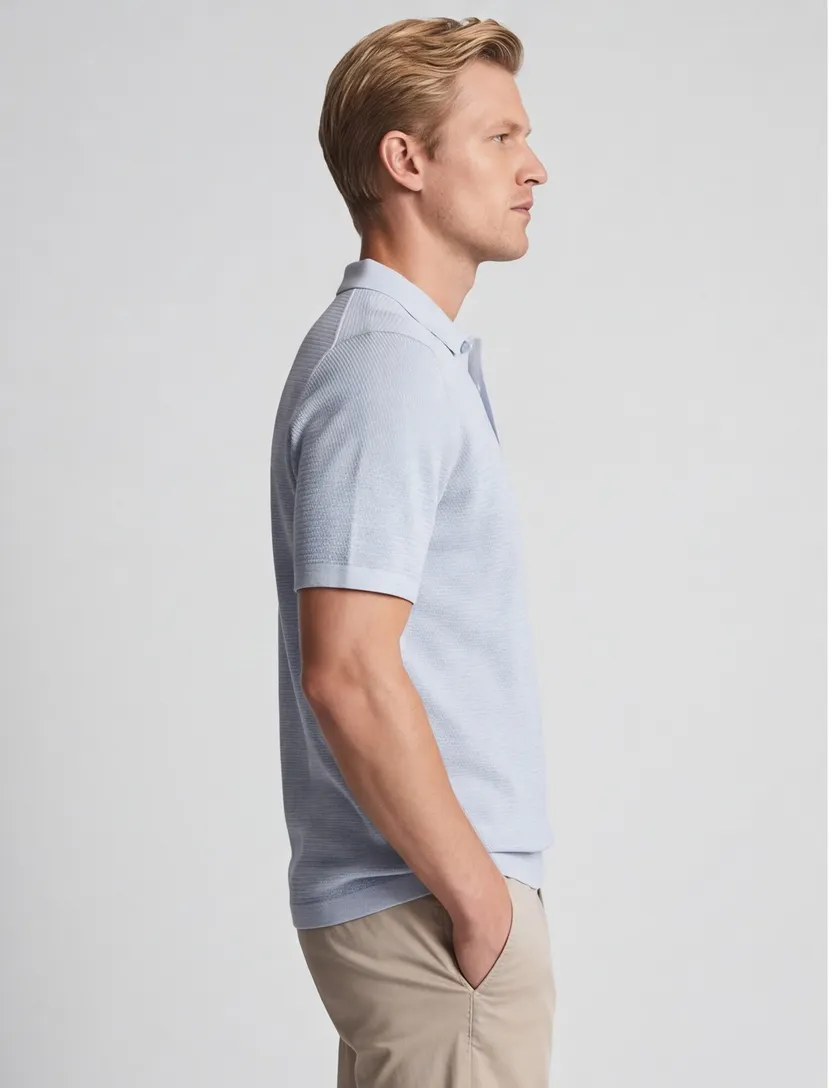 Lichtblauw poloshirt Jack & Jones Plus Size textuur