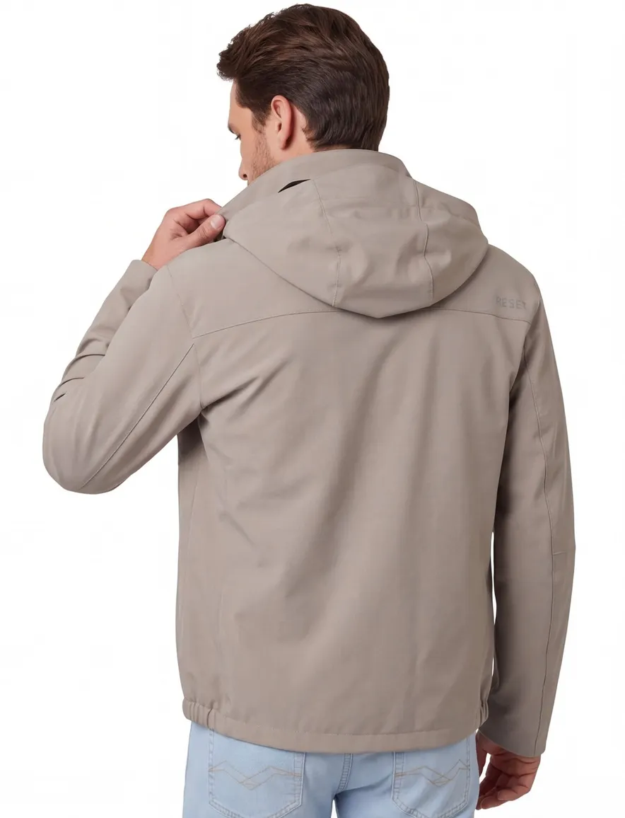 Beige kort windjack Reset normale fit