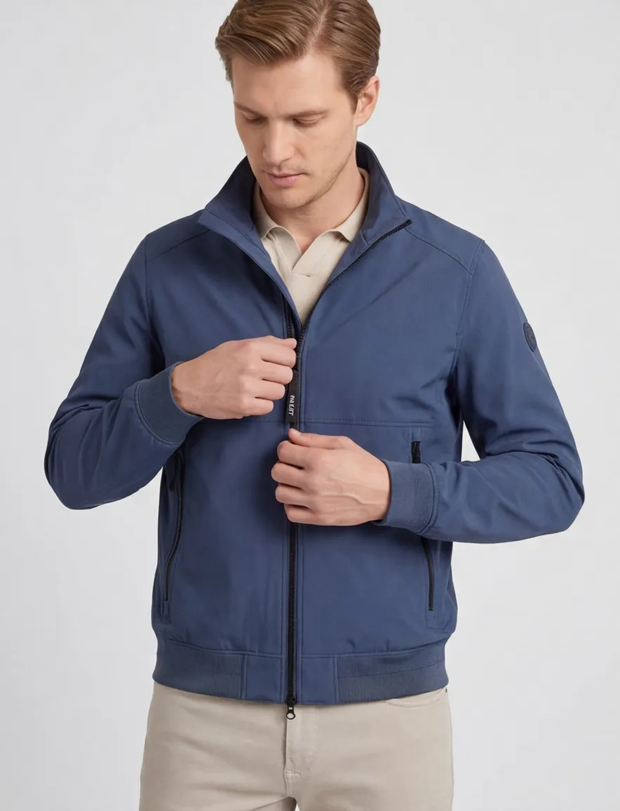 Reset Cadiz jas blauw zwarte rits