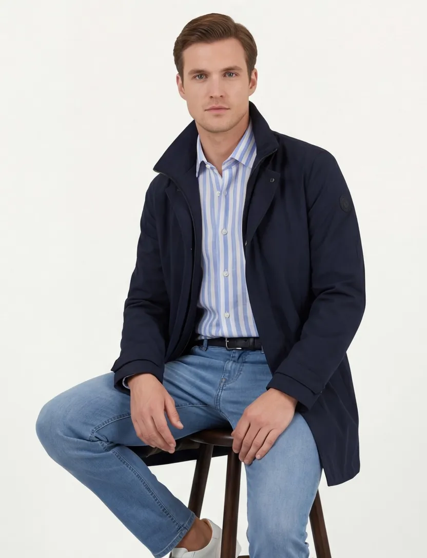navy tussenjas Reset Gabriel van polyester voering