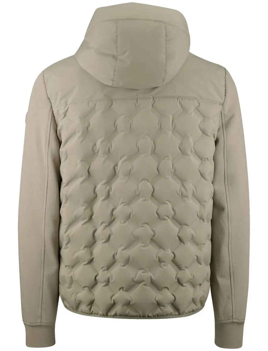 beige Reset tussenjas met capuchon rits