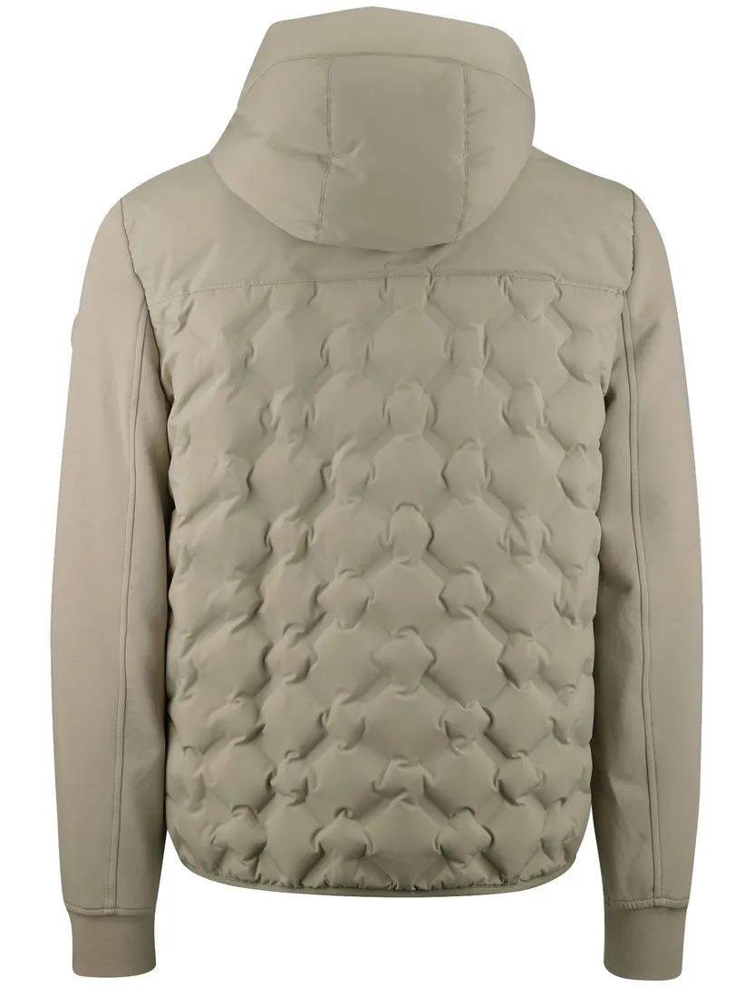 tussenjas Reset beige normale fit rits capuchon gewatteerd