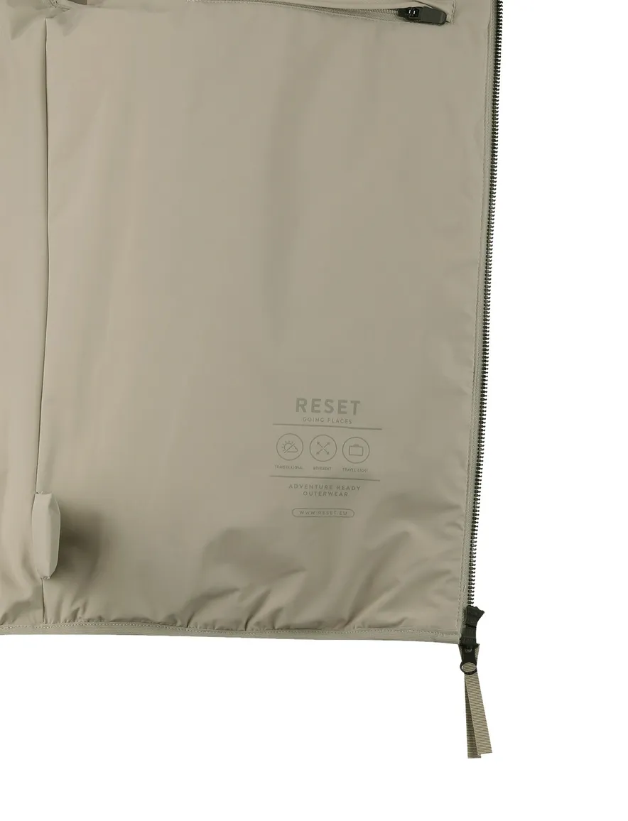 beige Reset tussenjas met capuchon rits