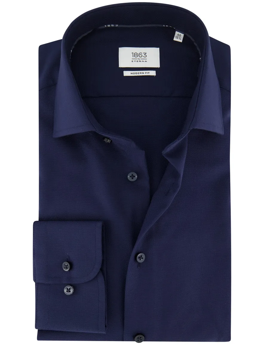 Donkerblauw overhemd Eterna 1863 normale fit