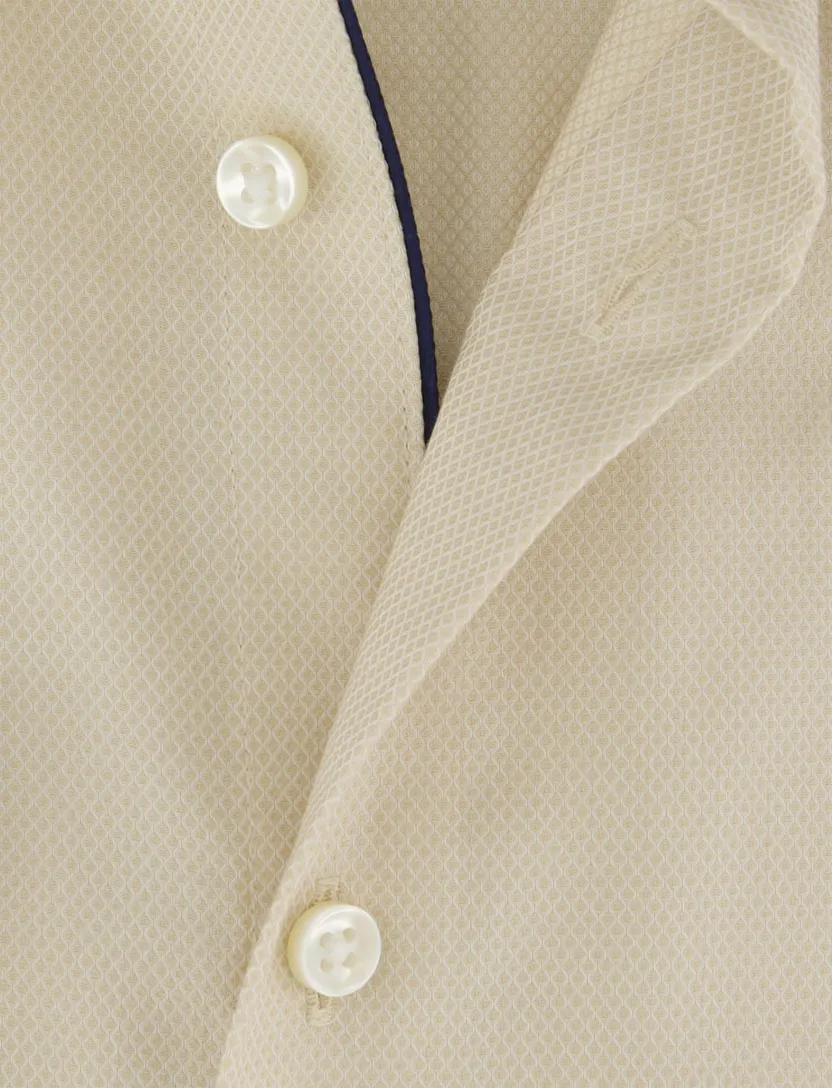 Beige katoenen overhemd Eterna Modern Fit strijkvrij